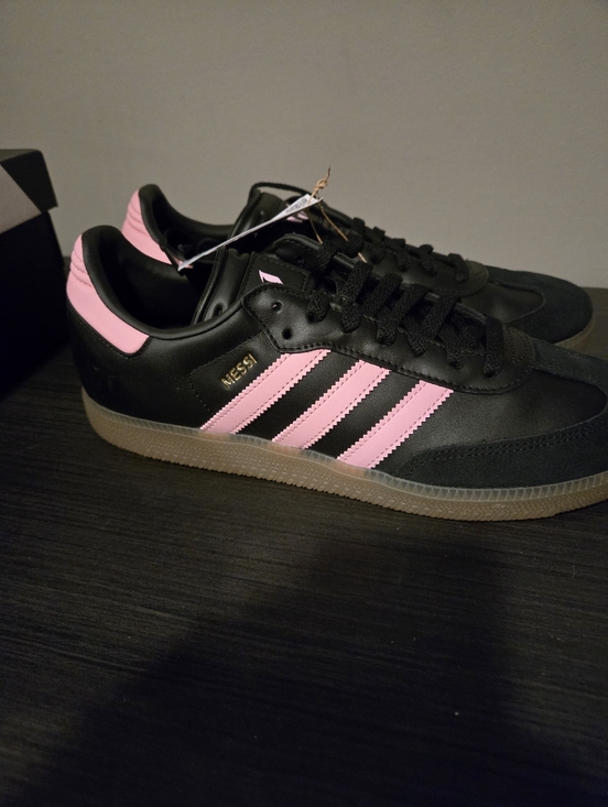 Other - Adidas Mens Samba Messi Sneakers in Black/Pink Stripes NEW Size 11 Mens